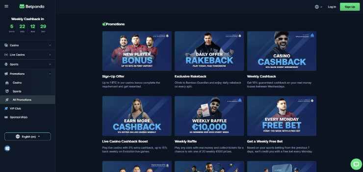 Betpanda crypto casino bonuses