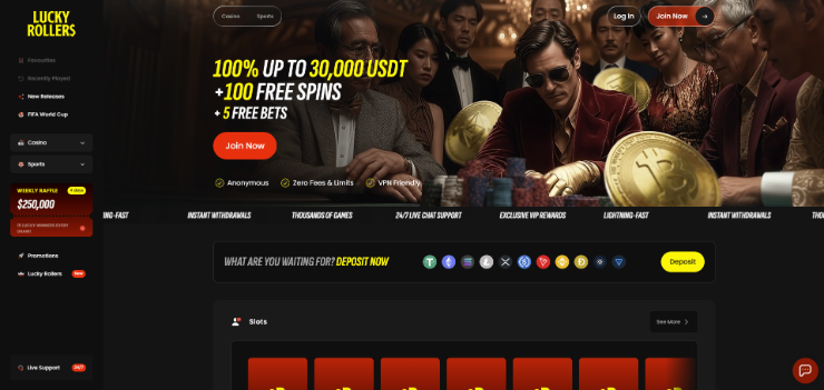 LuckyRollers welcome bonus